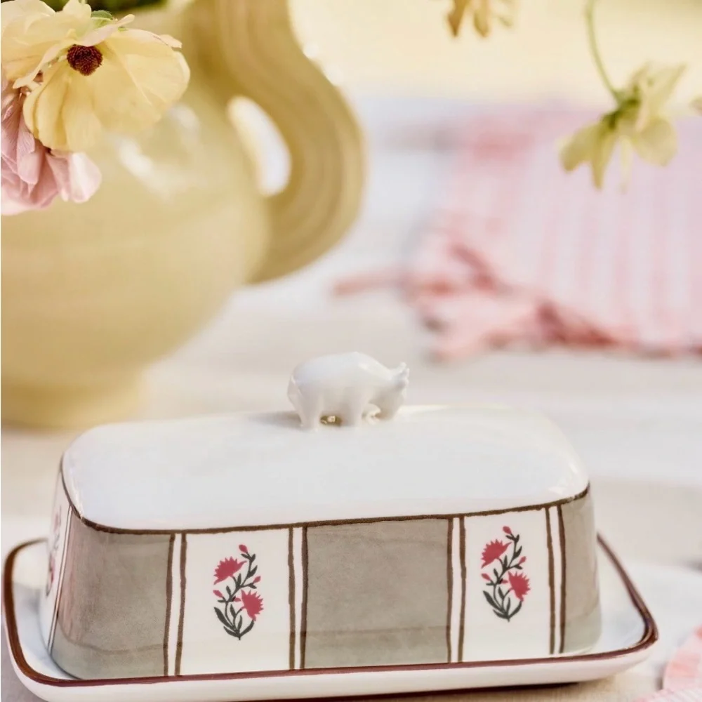Anthropologie Millie Stoneware Cow Butter Dish, NWT